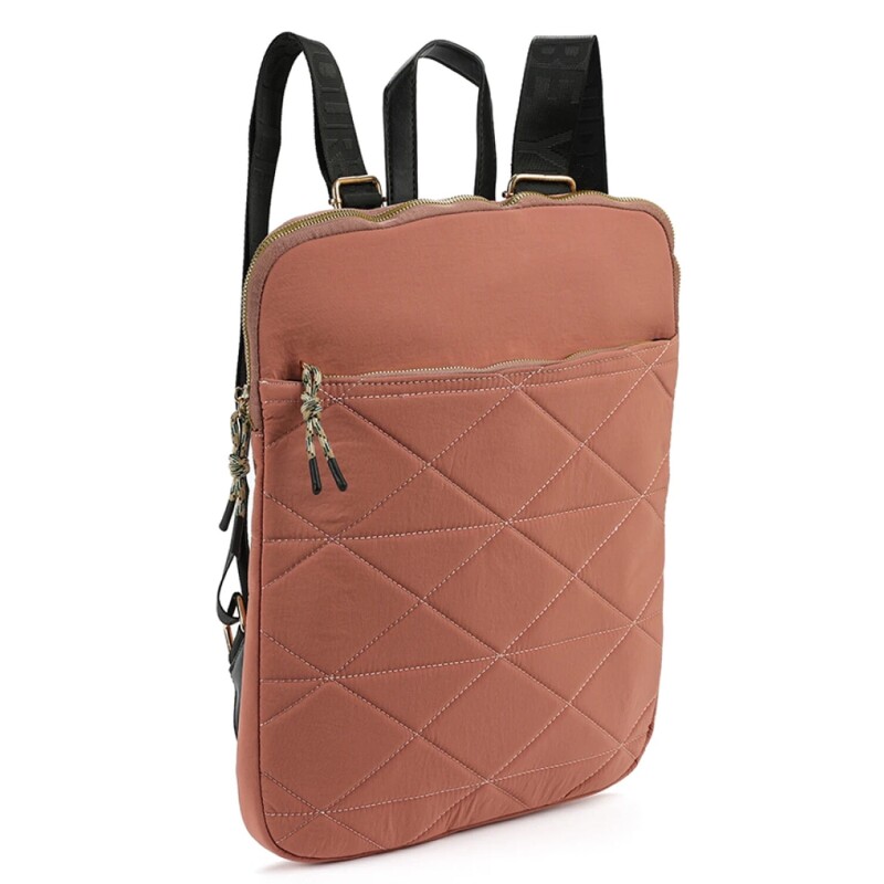 Mochila Canva Pepper Slim capitoneada porta Notebook Rosada