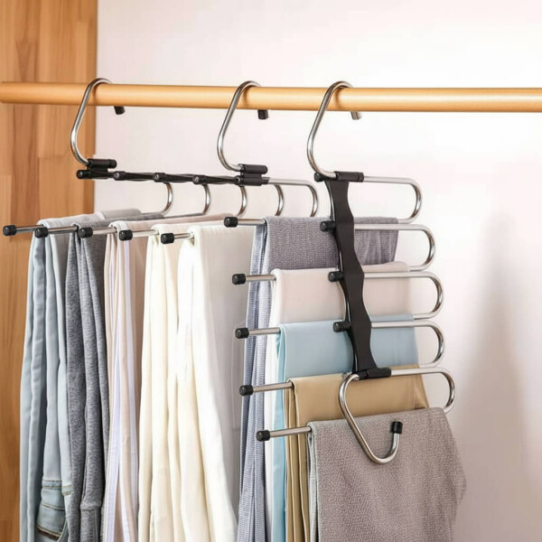 Percha Multiusos IMBACK IBK-HMJ074-PLA | 5 Barras, Ahorro de Espacio, Acero Inoxidable, Uso Vertical/Horizontal Percha Multiusos IMBACK IBK-HMJ074-PLA | 5 Barras, Ahorro de Espacio, Acero Inoxidable, Uso Vertical/Horizontal