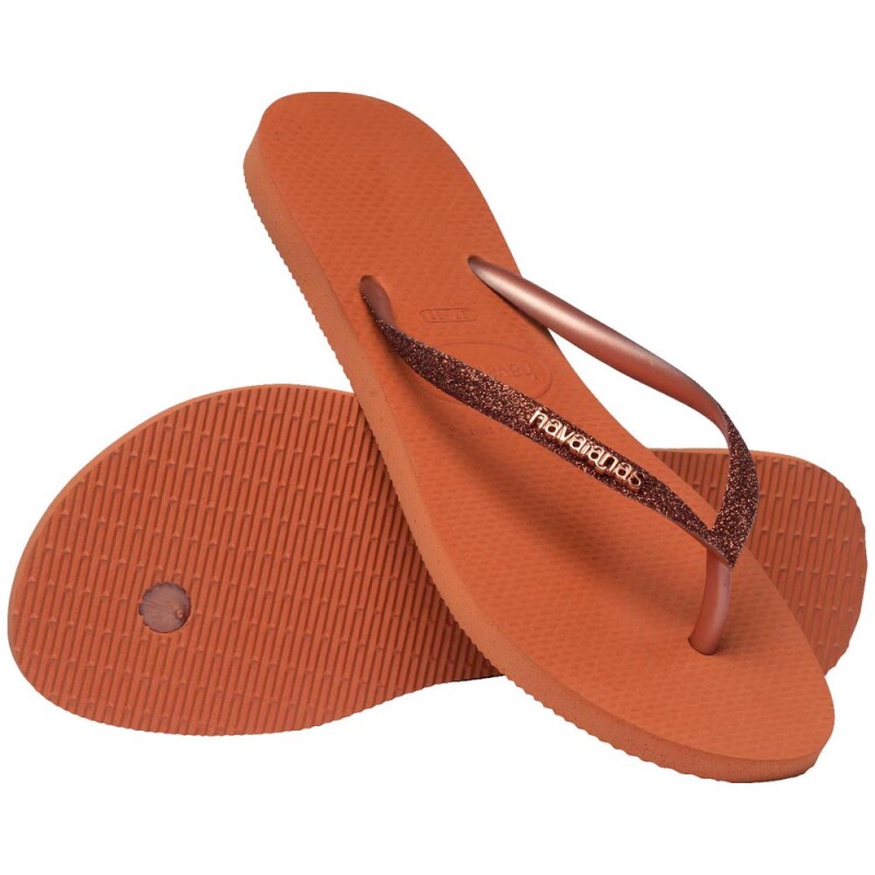 Sandalias Havaianas Slim Glitter Ii Mujer Naranja Cerrado