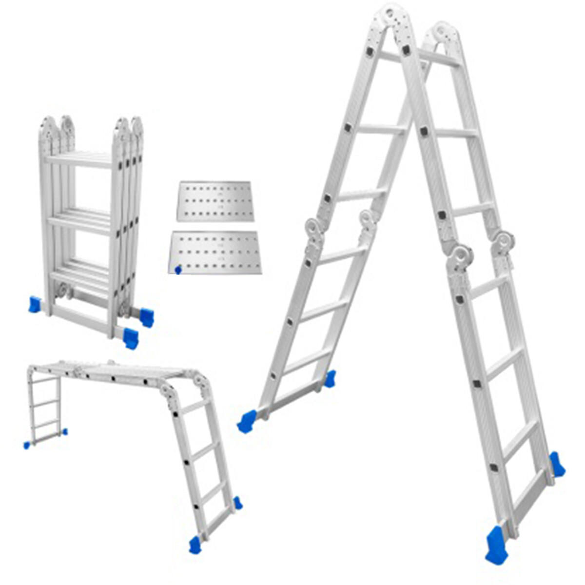 ESCALERA ANDAMIO 12 ESCALONES ALUMINIO CON PLATAFORMA WADFOW WLD7H43 