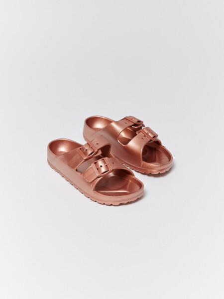 Sandalia de goma Rosa Metalizado
