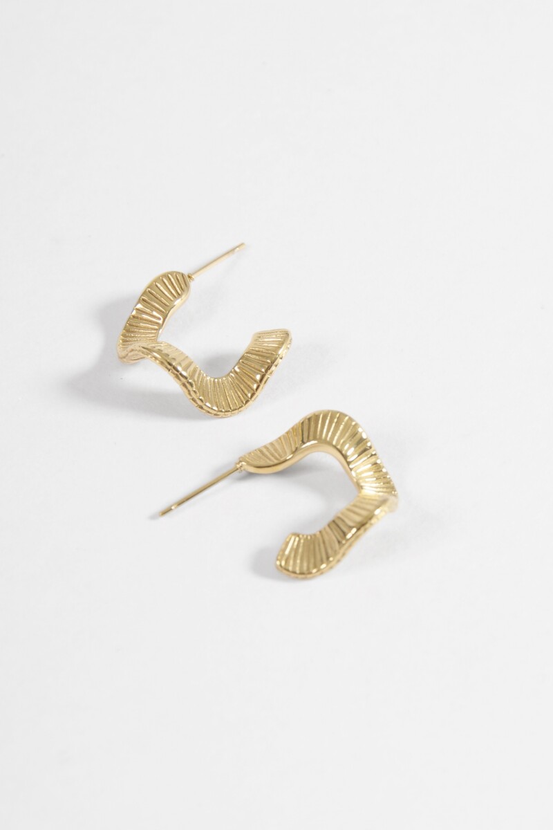 Aros acero wavy dorado