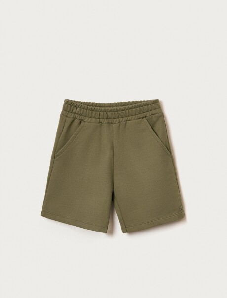 BERMUDA BÁSICA INFANTIL VERDE MUSGO