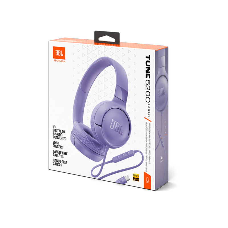 Auriculares JBL Tune 520C USB-C color lila Auriculares Jbl Tune 520c Usb-c Color Lila