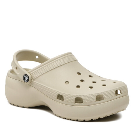 Zueco de Mujer Crocs Classic Plataforma Blanco Hueso