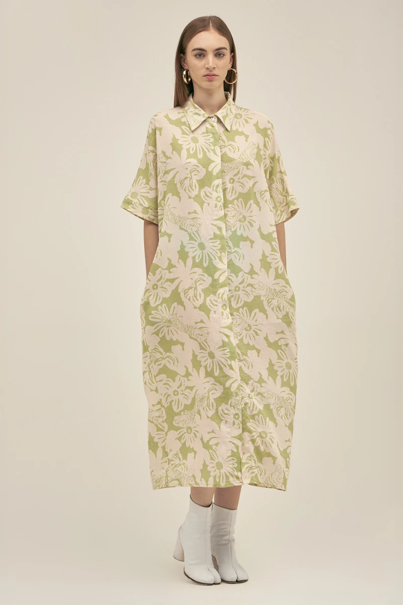 MARIE DRESS Jungle Green