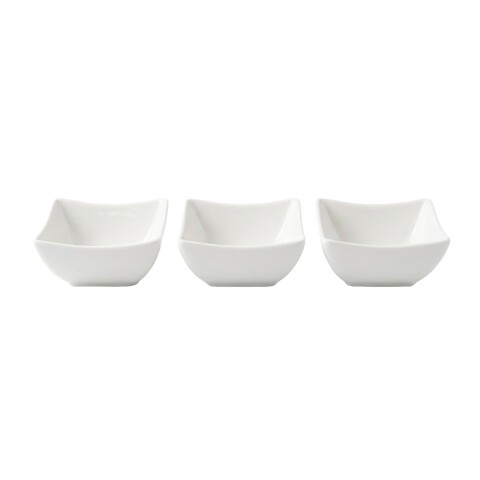 SET SALSERA CUAD CERAMICA BLANCA 10CM 3PZAS Unica
