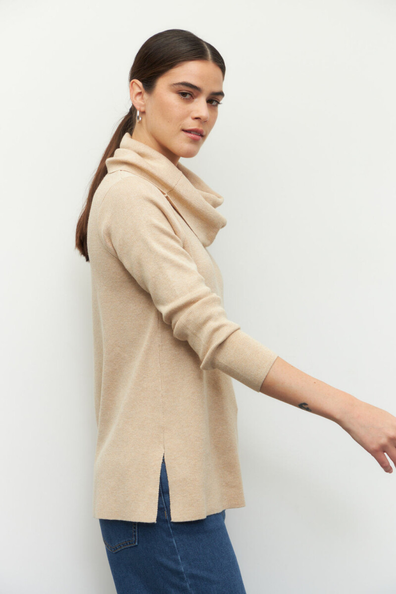 POLERA MENTAS Beige Melange