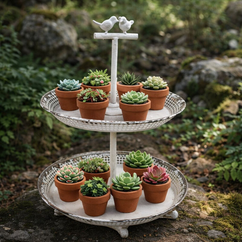 Soporte Decorativo para Macetas 2 Niveles Vintage Soporte Decorativo para Macetas 2 Niveles Vintage