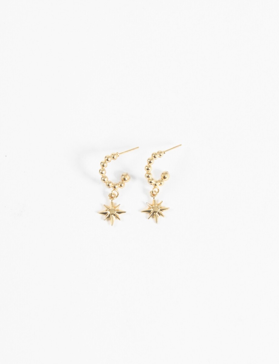 Aros acero dije estrella - dorado 