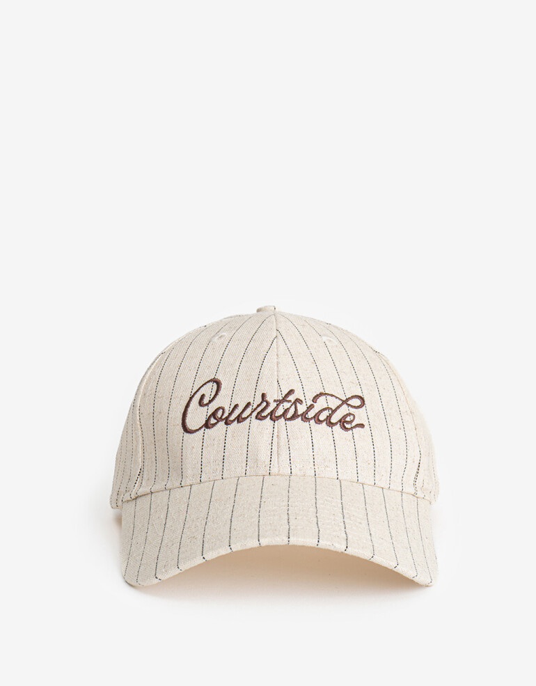 Caps Cap Rayada Con Lino Y Bordado - Combinacion Multicolor