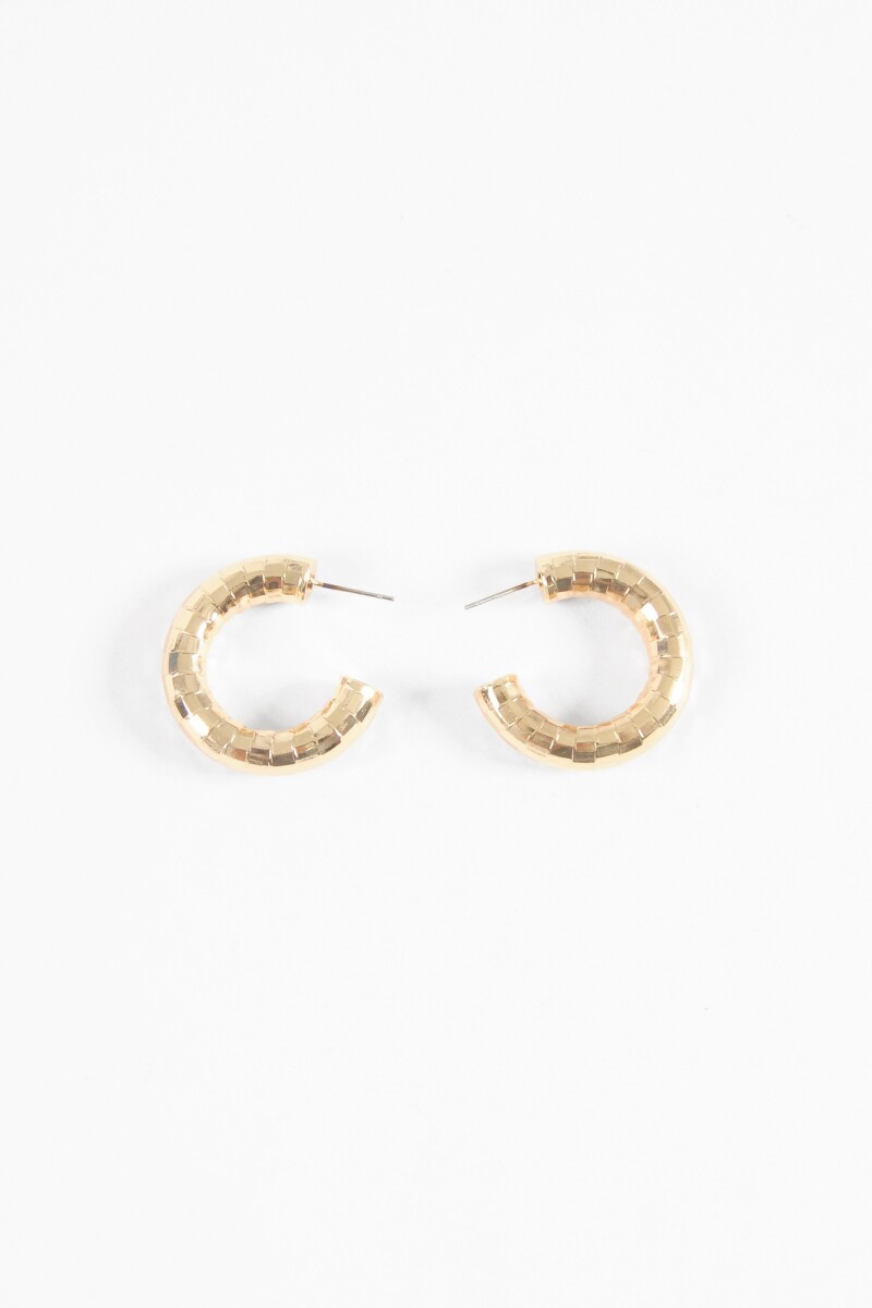 Aros texture grandes dorado