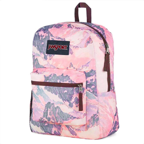 Mochila Jansport Cross Town 26 L Original Unisex Rosado Con Montañas