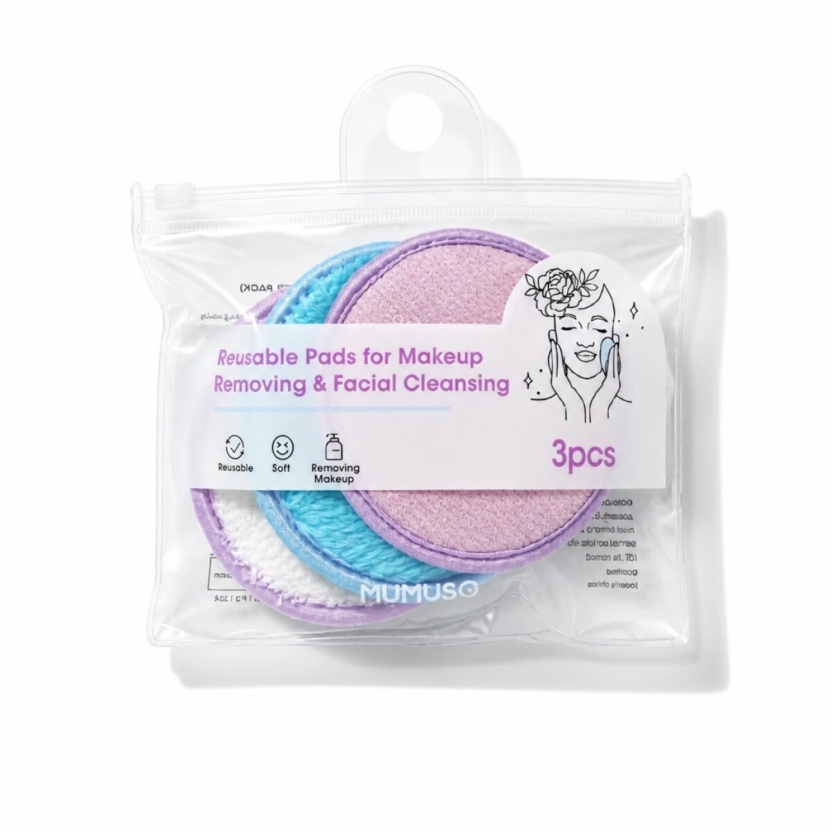 ALMOHADILLAS REUTILIZABLES PARA DESMAQUILLAJE Y LIMPIEZA FACIAL (PACK DE 3) 