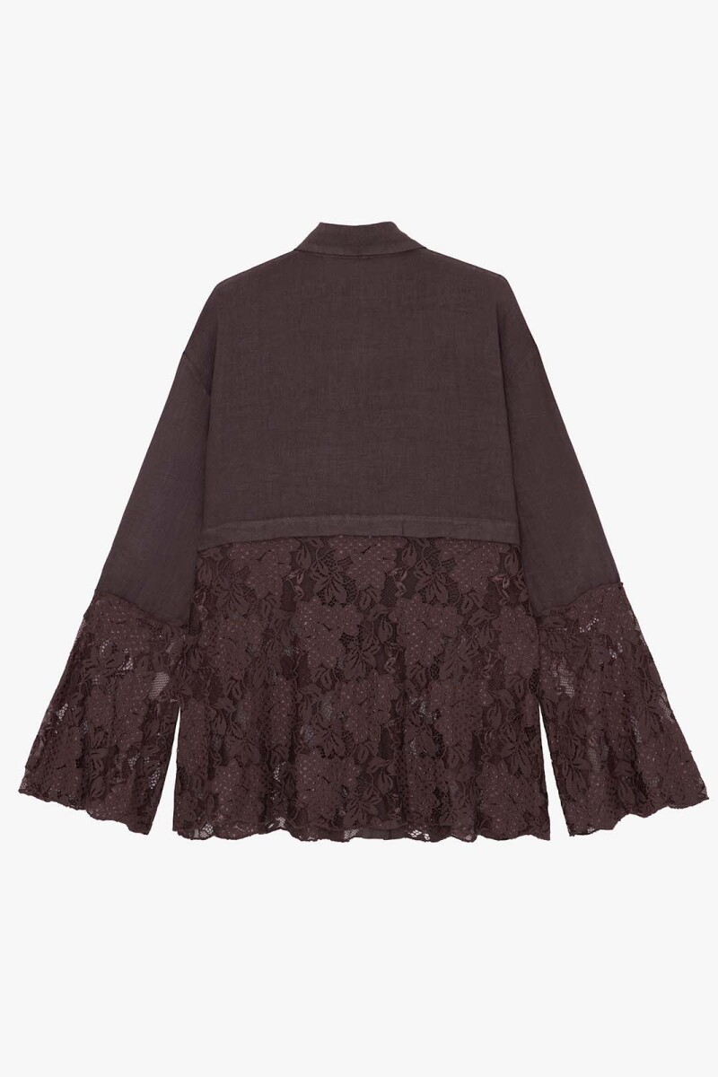 CAMISA ENCAJE Marron