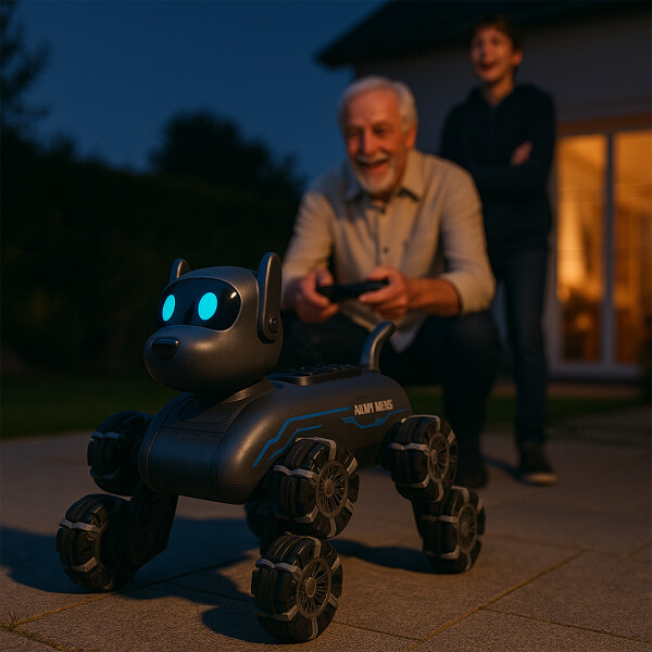 Robot Perro Interactivo Control Remoto Recargable Infantil Color Plateado