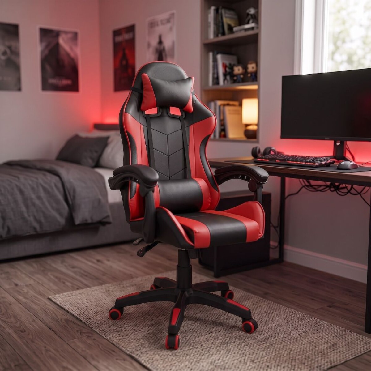 Silla Gamer Gaming Reclinable - Roja 