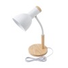 LAMPARA BLANCA C/BASE MADERA P/MESA 42CM Unica