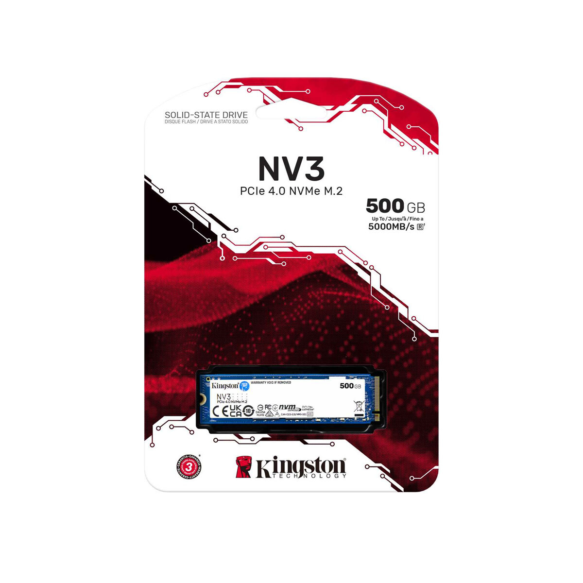 Disco sólido SSD Interno Kingston NV3 500GB M.2 2280 PCIe 