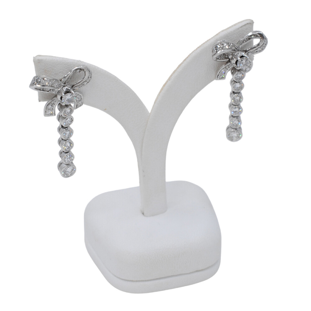 Caravanas Oro Blanco 18K Y Brillantes Caravanas Oro Blanco 18K Y Brillantes