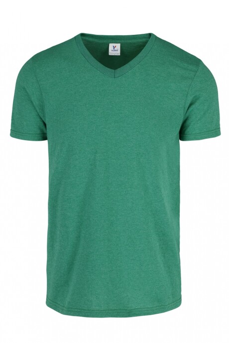 Camiseta jaspe escote en v Verde jade