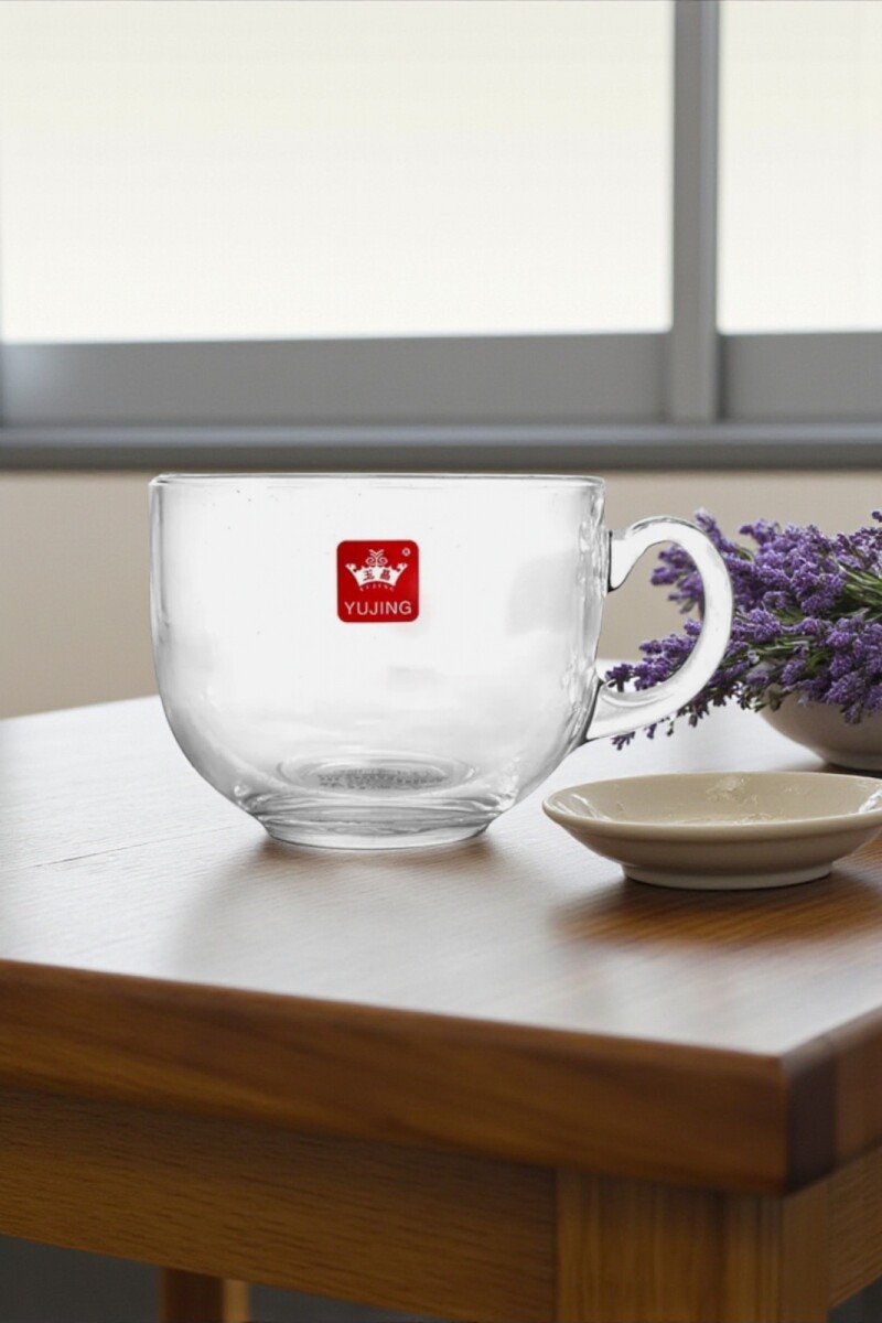 Taza de vidrio 450 ml 8,5 x 14 cm - transparente 