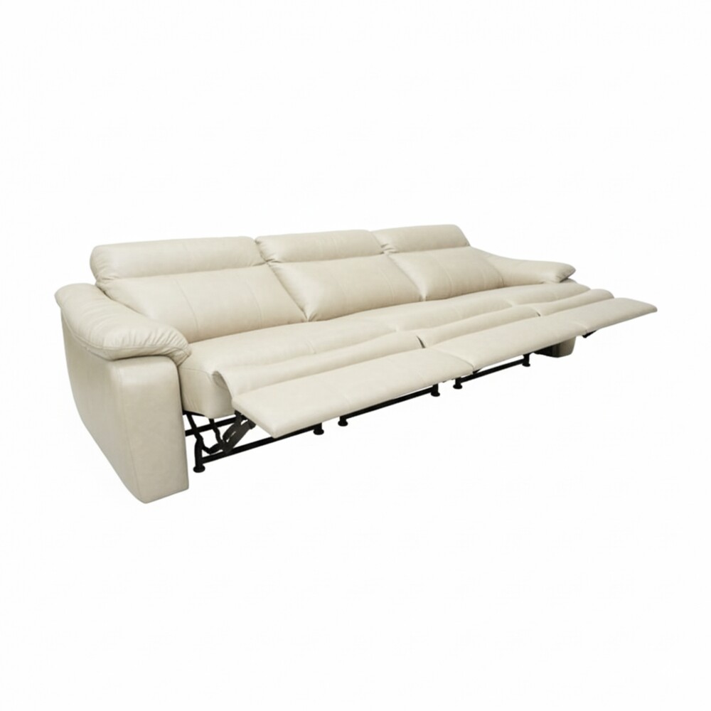Sillón recliner 3 Cuerpos Rubi - 100% Cuero Arena