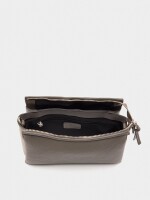 Bolso Bandolera Con Textura Efecto Piel gris