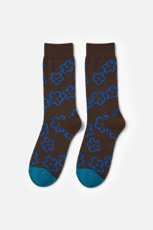 Medias flor azul