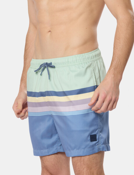 SHORT DE BAÑO RAYADO Piedra