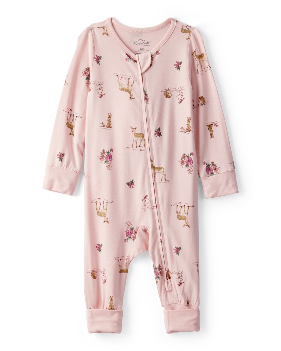 Pijama una pieza de viscosa Ecovero, puños plegables, línea Purelysoft 