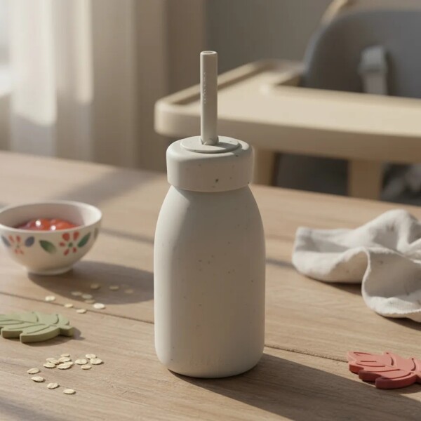 Botella con Sorbito Silicona Kikkaboo Beige