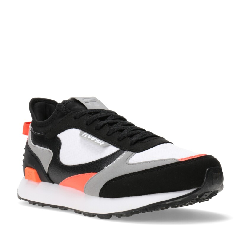 Championes de Hombre Topper Oldi Mns Blanco - Negro - Rosado Coral