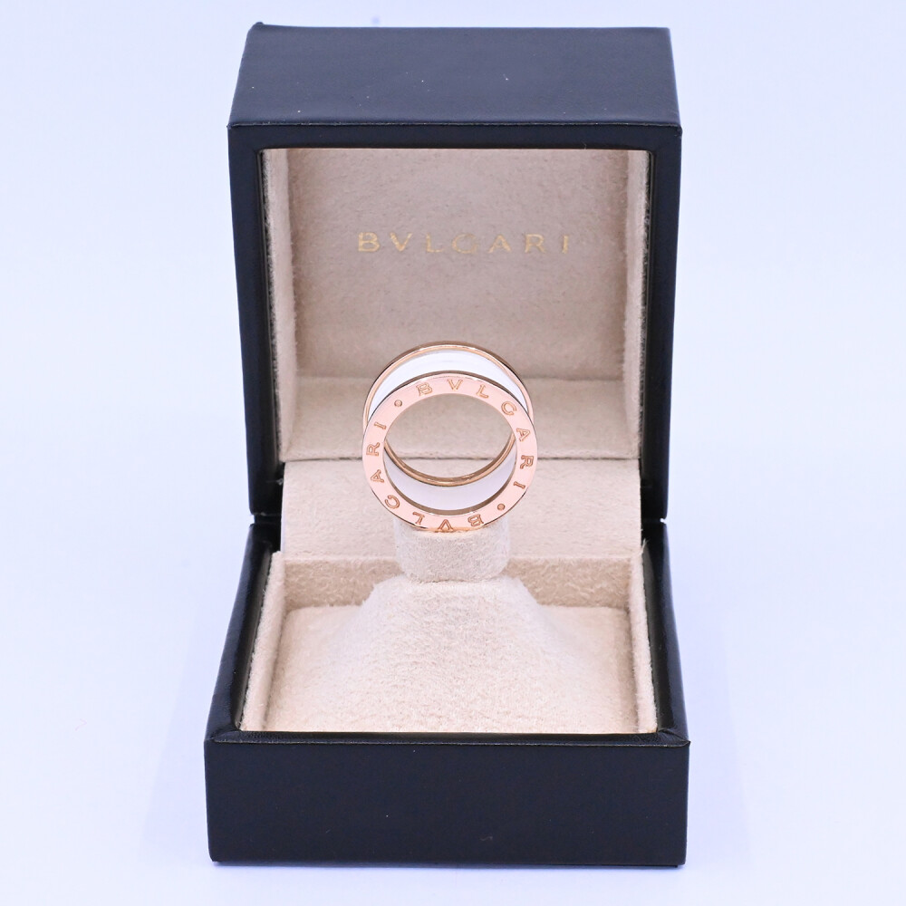 Bulgari Bzero 1 anillo oro 18k rosa y cerámica blanca con estuche original. Bulgari Bzero 1 anillo oro 18k rosa y cerámica blanca con estuche original.