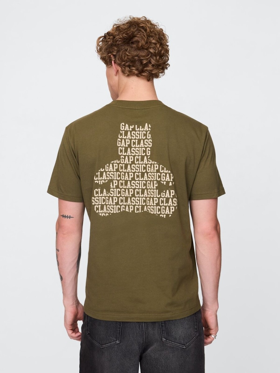 Remera Con Bolsillo Oso Brannan Hombre - Dark Olive 