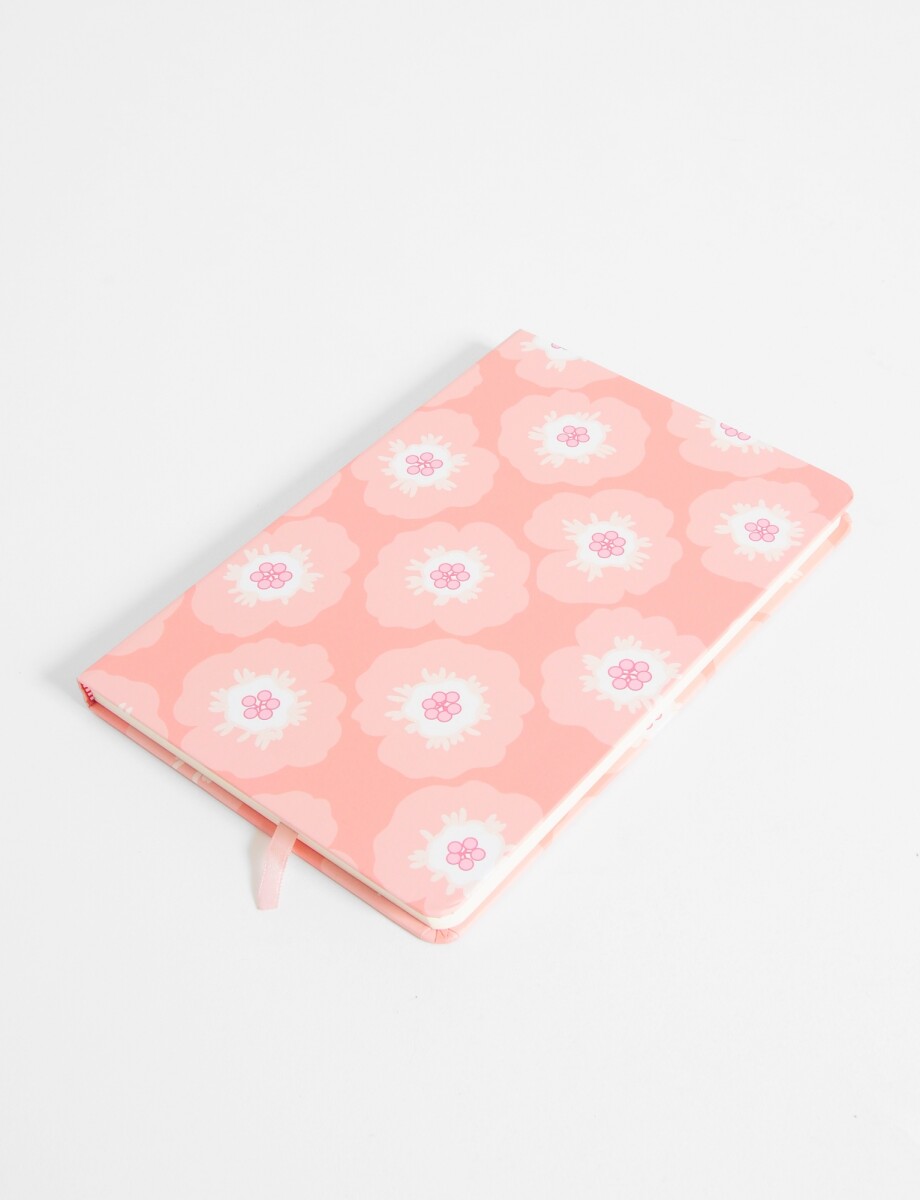Cuaderno tapa floral - rosa 