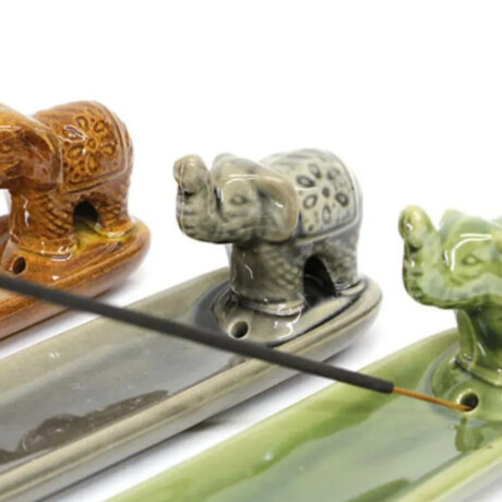 Porta Incienso sahumerio elefante Gris