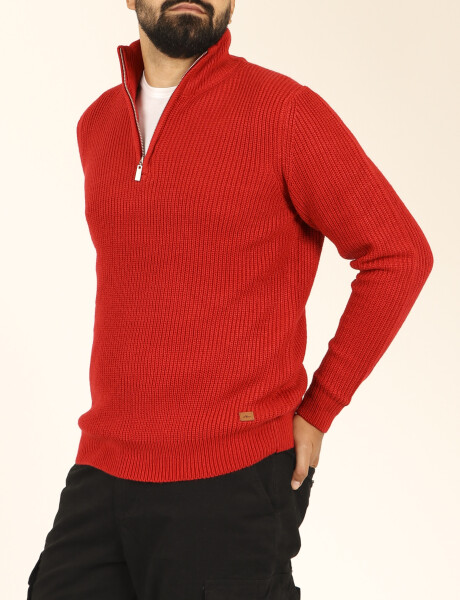 Sweater Punto Medio Cierre Harry Rojo