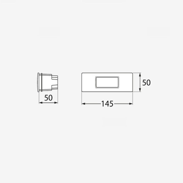 Luminaria de embutir rectangular gris 4W cálida IP55 FL0922