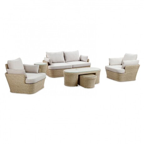 SET DE LIVING RATTAN-SINTETICO-Y-ALUMINIO NATURAL-BEIGE BARANY