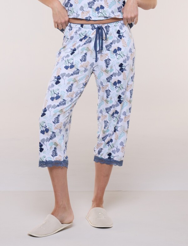 Pijama Con Capri BLANCO/MULTI