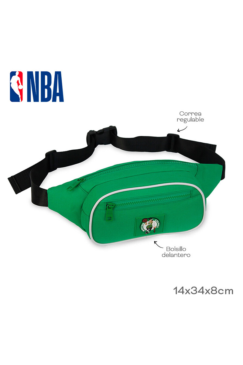 Riñonera nylon doble cierre Boston Celtics - NBA Verde