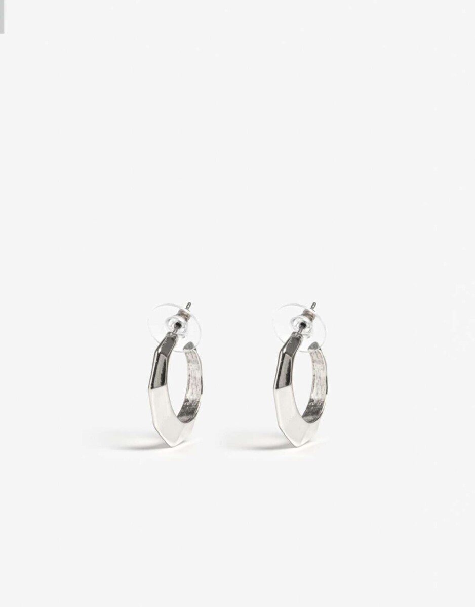Argollas De Metal Plateado - Plateado 