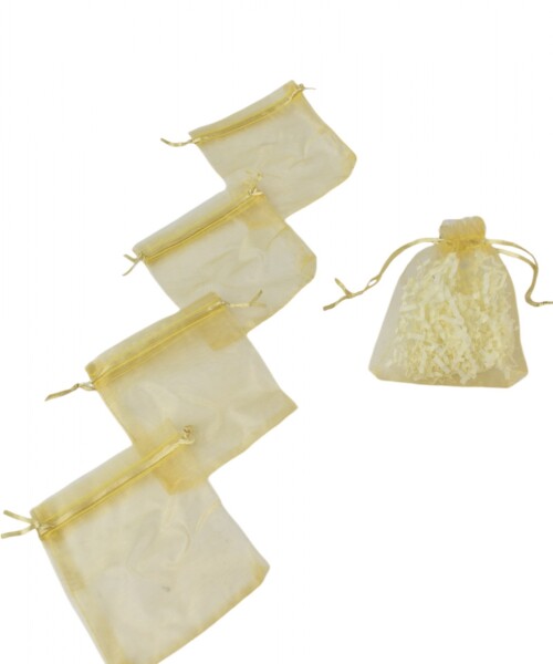 Pack x 100 - Bolsas organza 8x11 cm ORO