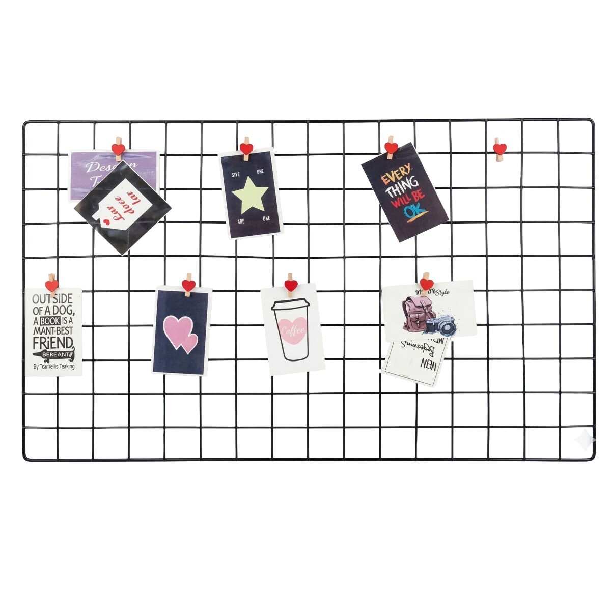 PANEL METAL NEGRO P/FOTOS C/PINZAS 40X80CM 