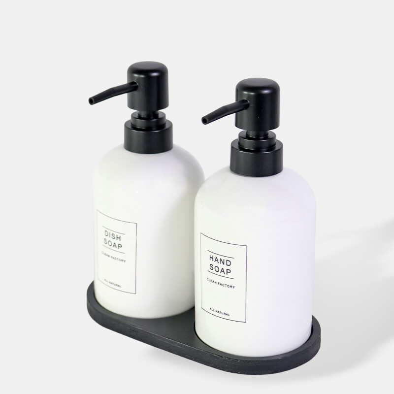 SET DISPENSADOR CERAMICA BLANCO P/JABON 3PZAS Unica
