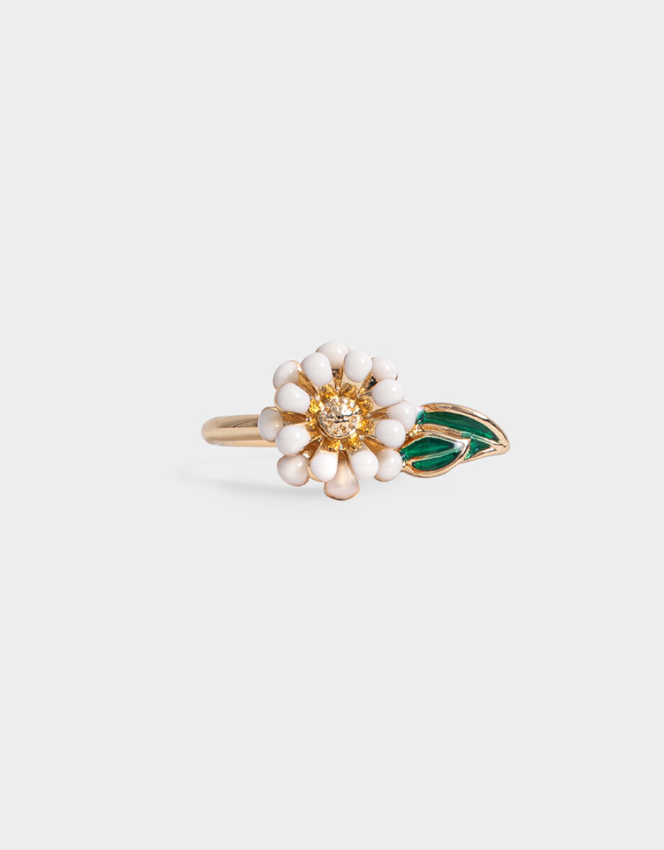 Anillo Flor Esmaltada 