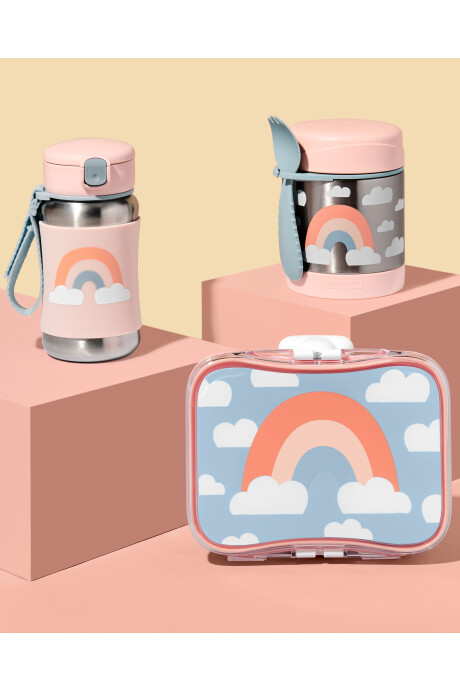 Tupper de acero inoxidable con cubierto diseño arcoíris Tupper de acero inoxidable con cubierto diseño arcoíris