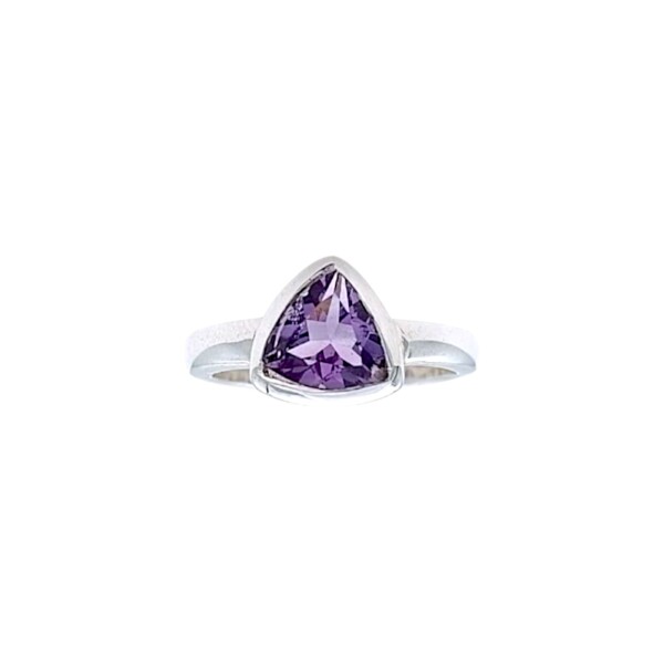 Anillo Triángulo-Plata 925-Con Amatista-AN4612 conpiedra