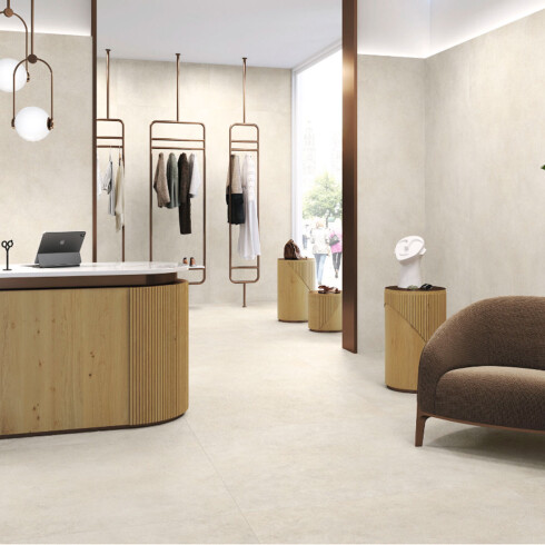 Porcelanato Para Piso Y Pared De 120X260 Asphalt Off White Mate GAMAS DE BLANCO